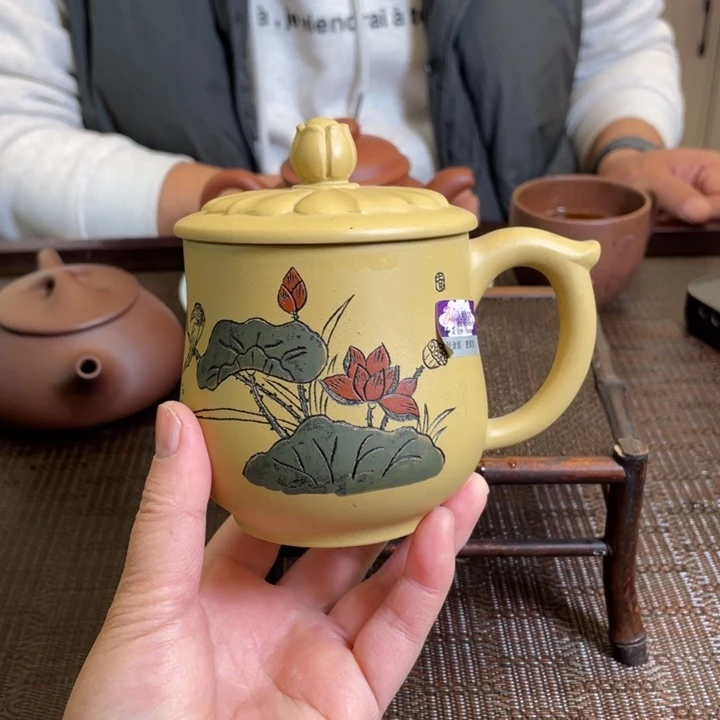 段泥茶壶粉彩杯手工制作