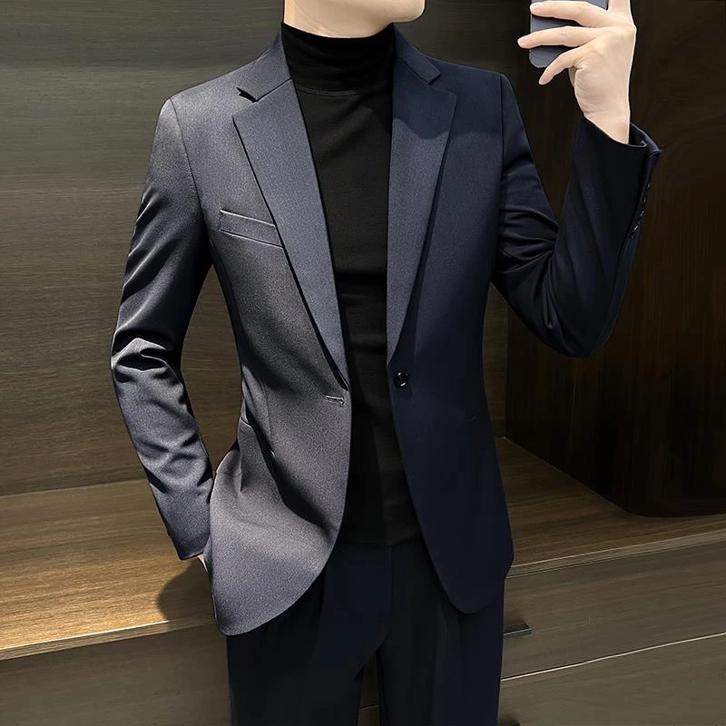灏吉弧男士西装外套正装婚礼2025新款春秋季商务休闲高级感修身