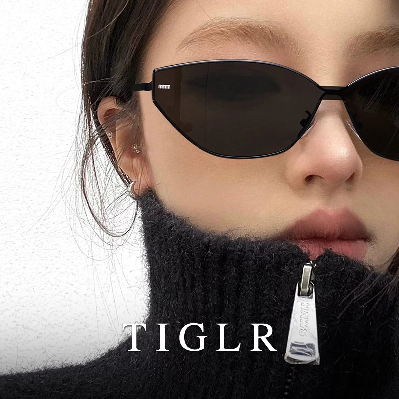 帝格勒欧美拽酷金属框猫眼墨镜女高级感2025新款网红款爆款太阳镜