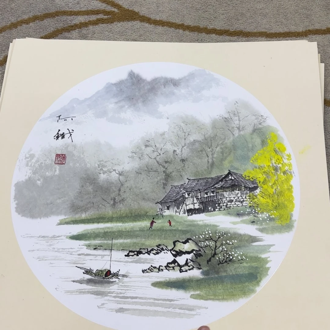 国画啊铁斗方李欣主播