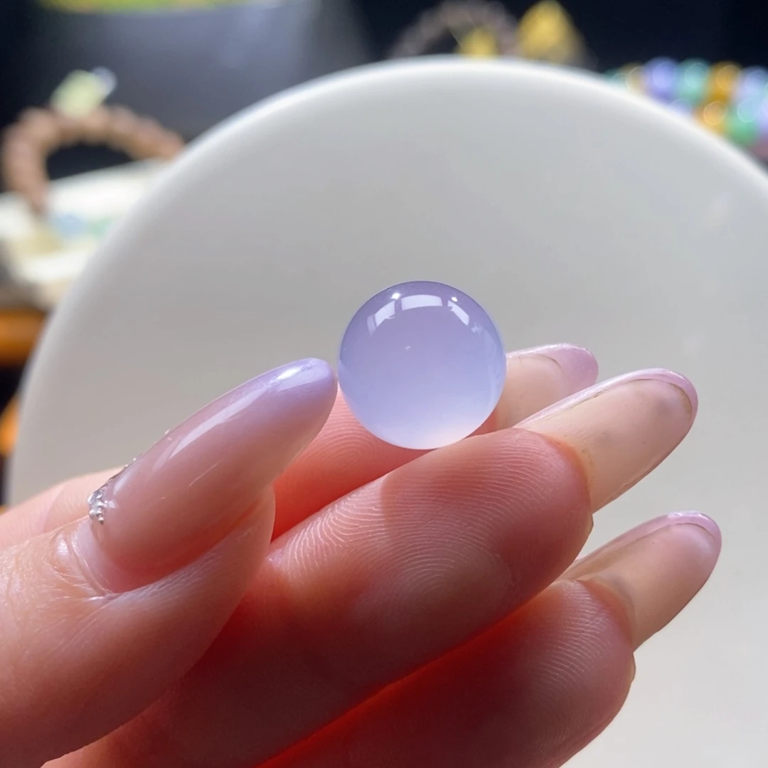 翡翠未镶嵌颈饰翡翠冰梦幻紫珠13.08mm