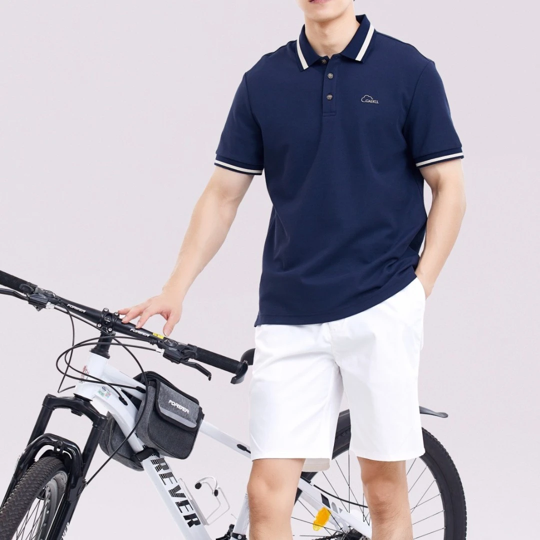 5717蚕丝珠花男士休闲POLO衫