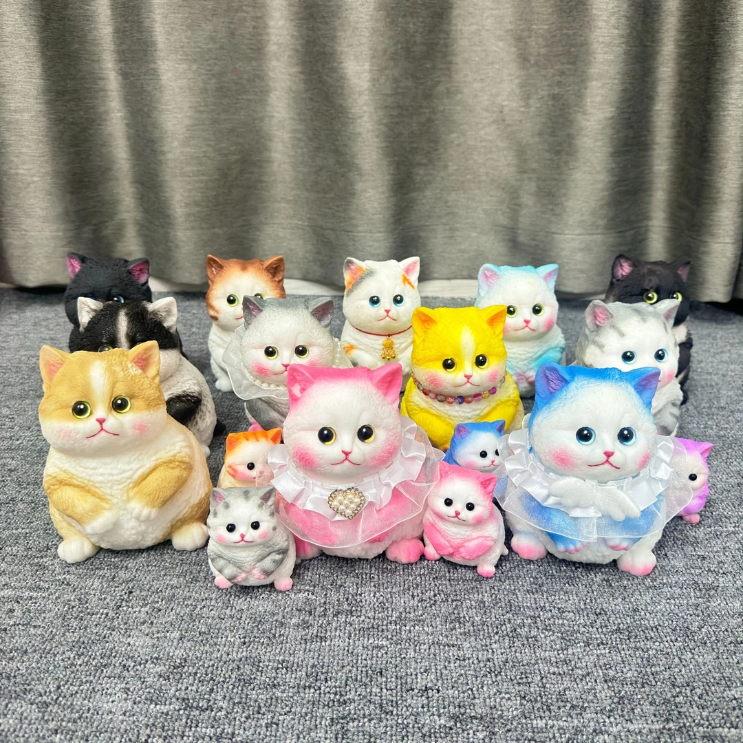 超萌大猫咪捏捏乐原创手工绘食品级硅胶无毒DIY生日礼物创意玩具