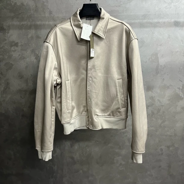 未使用 DIOR/迪奥 灰色浮雕亮面翻领夹克外套/L