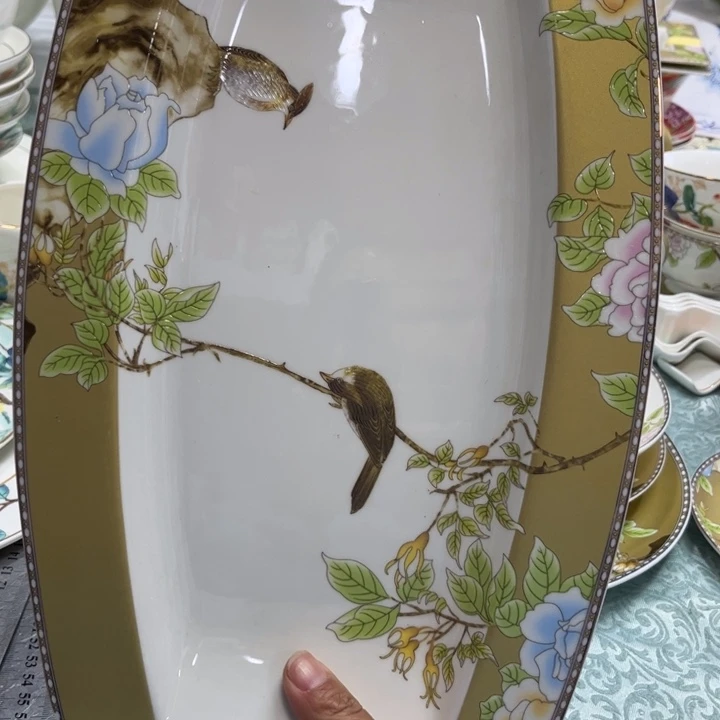 瓷片琴瑟和鸣鱼盘一个微瑕