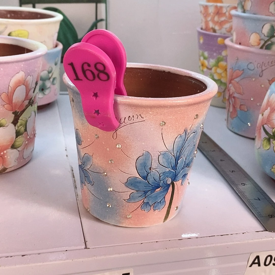 红泥花盆红陶手绘花盆
