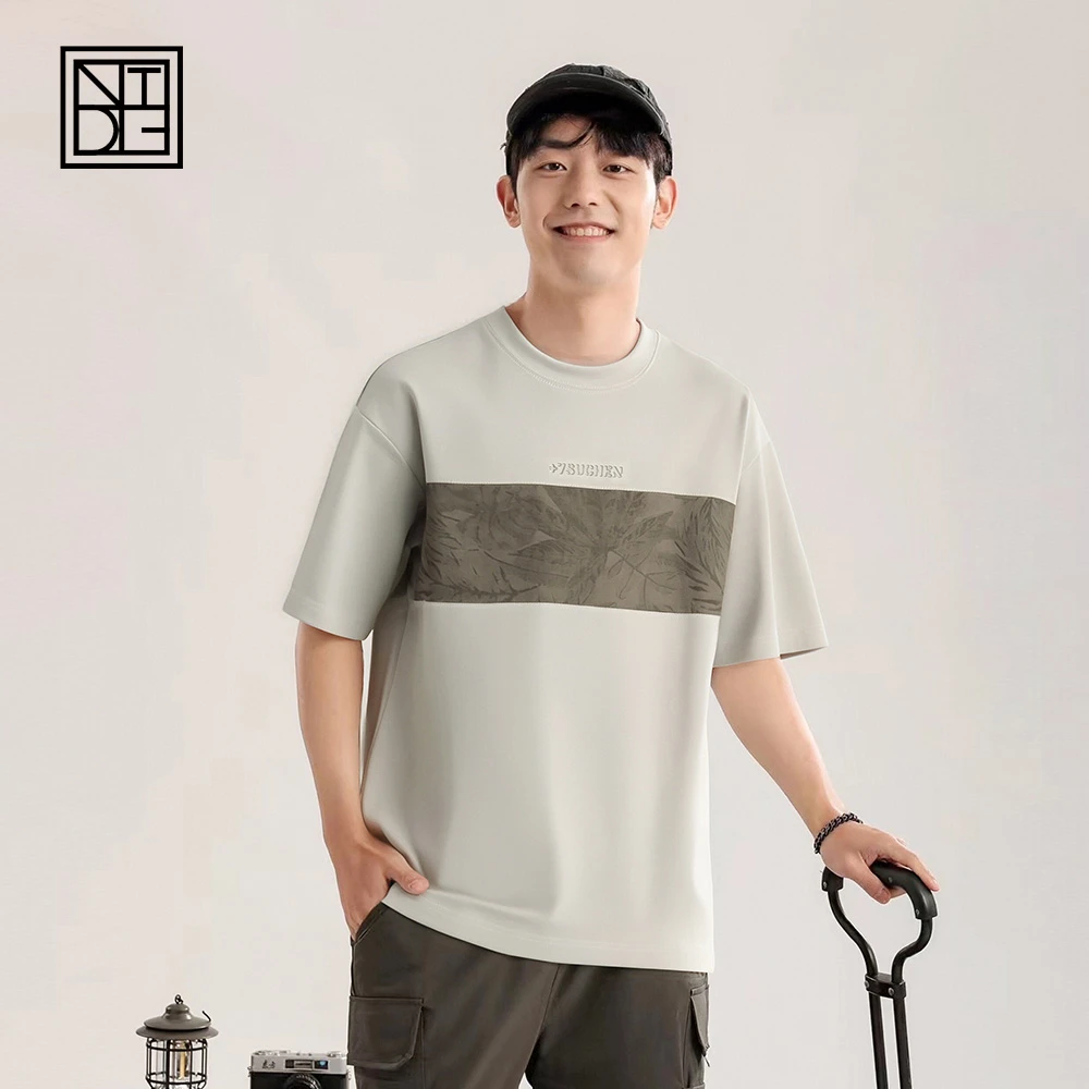 夏季时尚拼接圆领短袖 93258