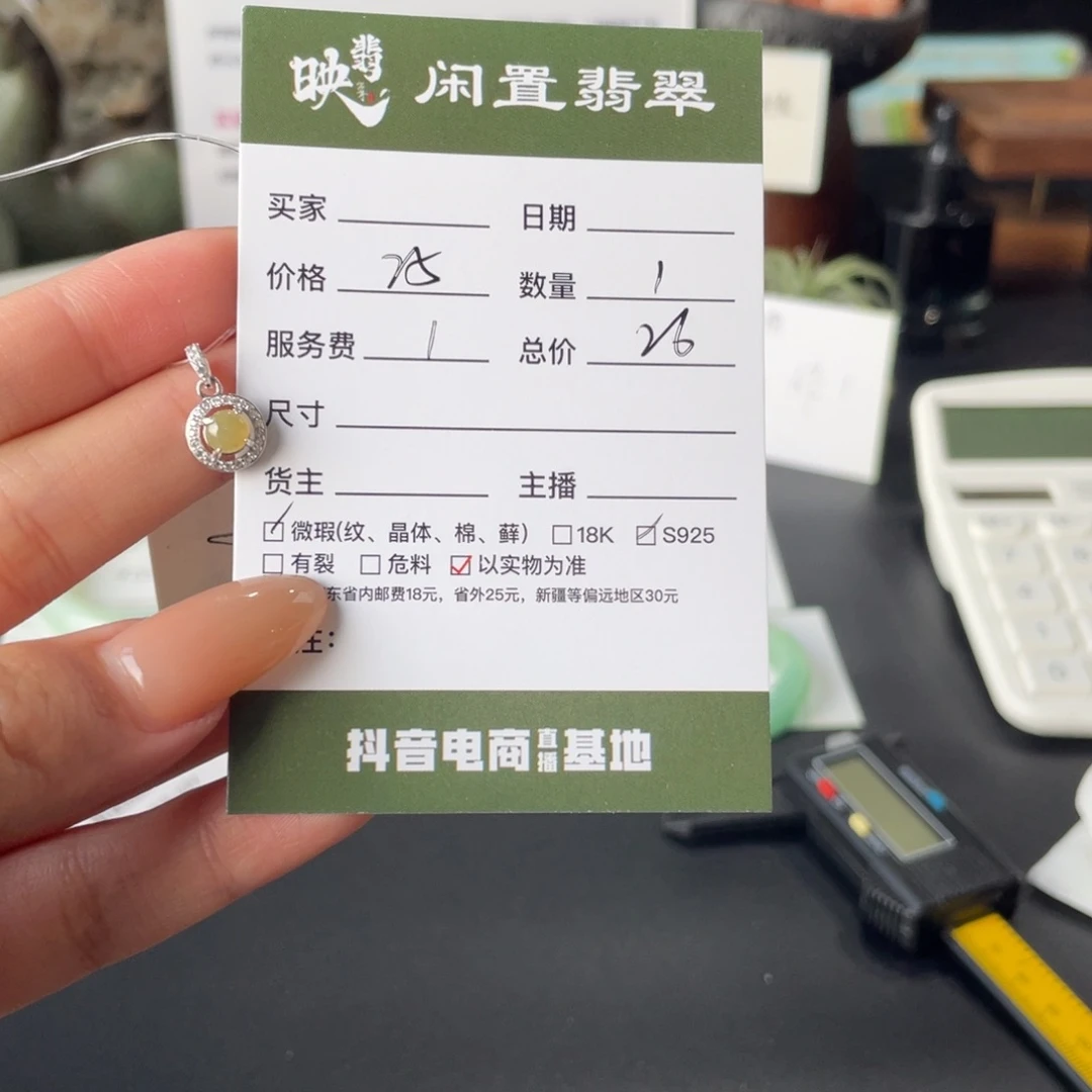 翡翠银S925镶嵌颈饰翡翠
