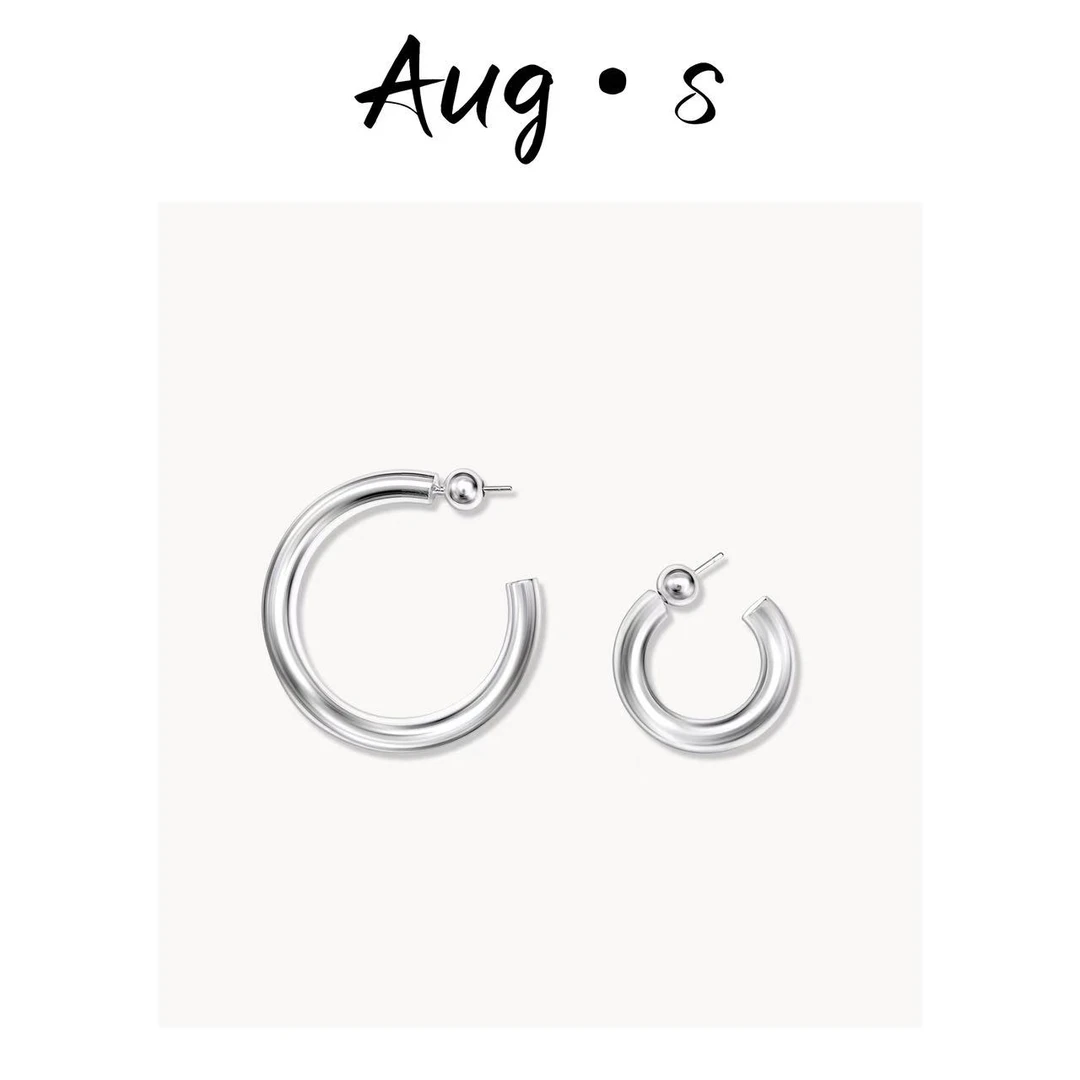 925银耳饰 八月【圆圈耳环】极简素圈气质高级感圆圈耳环 24-AWA152
