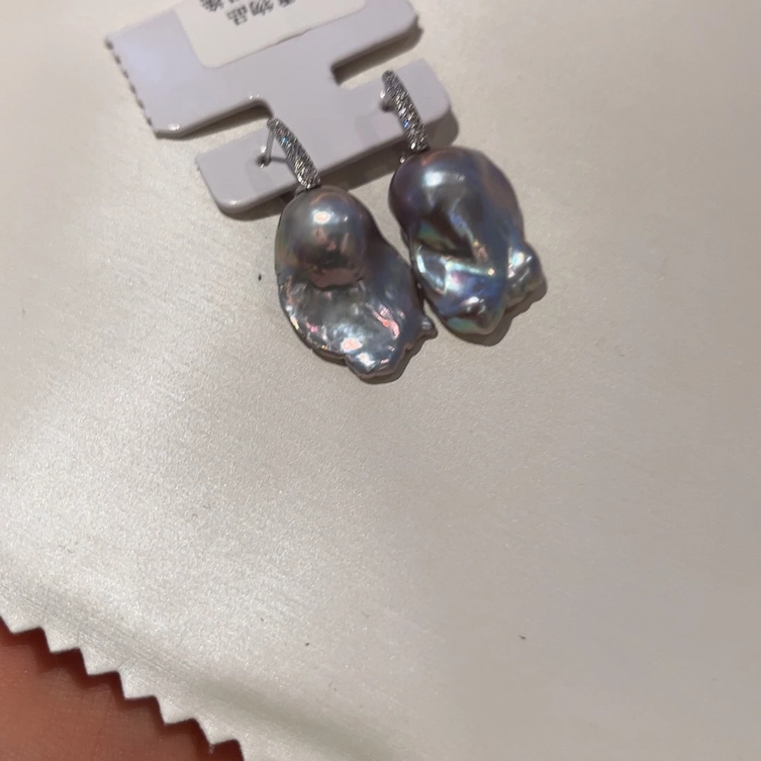 合金淡水珍珠耳饰