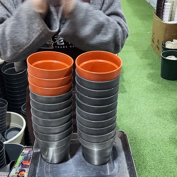 塑料仿陶口12.5高10黑色无拖20个