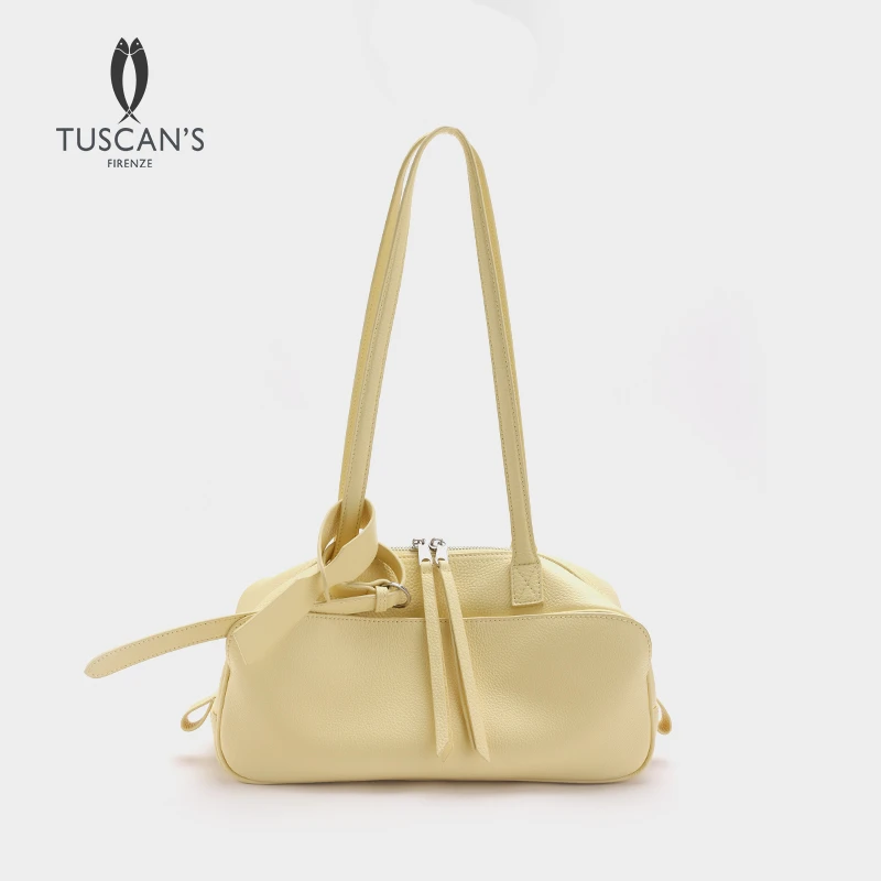 TUSCAN'S简约百搭通勤真皮大包手提包腋下单肩包双鱼女包