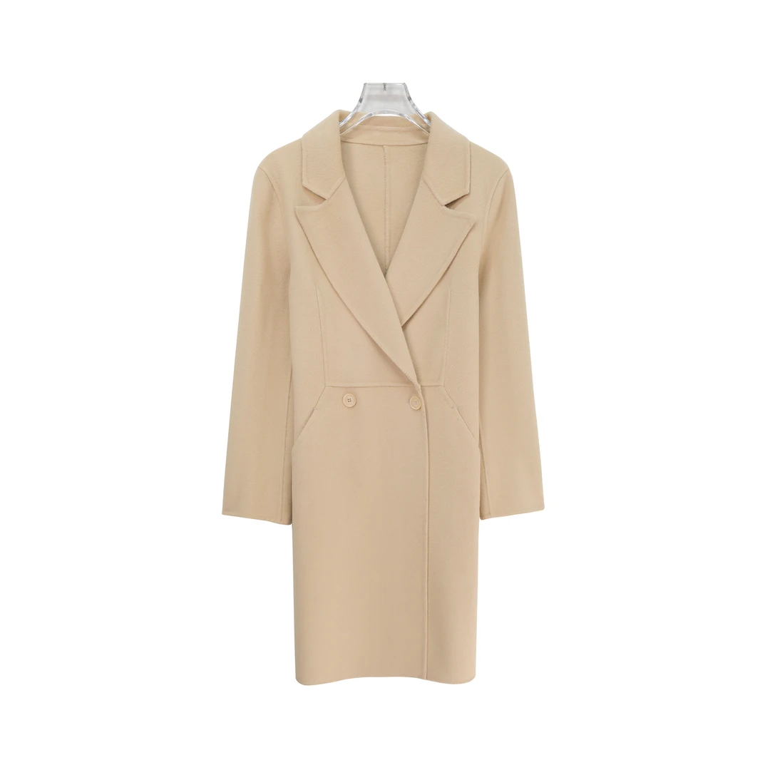 秋冬高端气质西装领两粒扣保暖毛呢外套DY2580