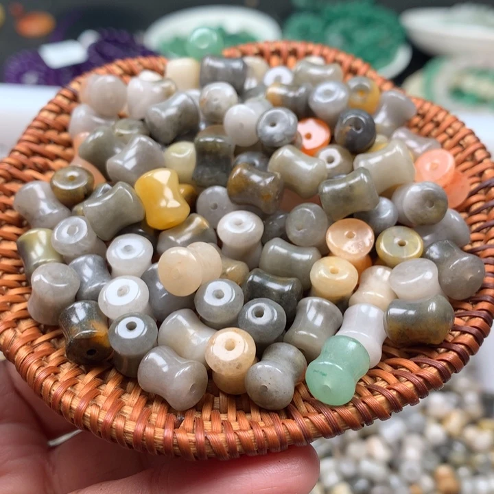 石英质玉未镶嵌颈饰福利价100粒竹节