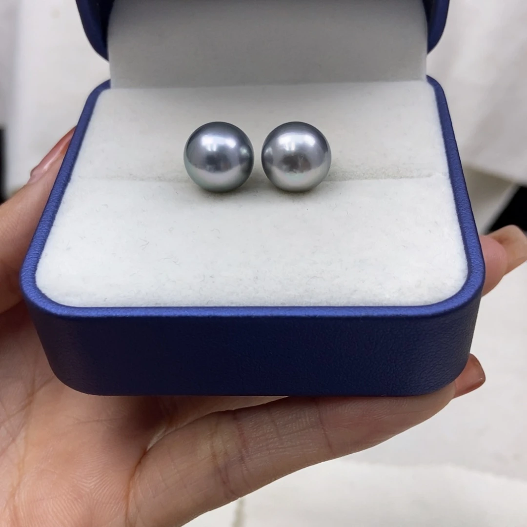 银S925镶嵌海水珍珠耳饰