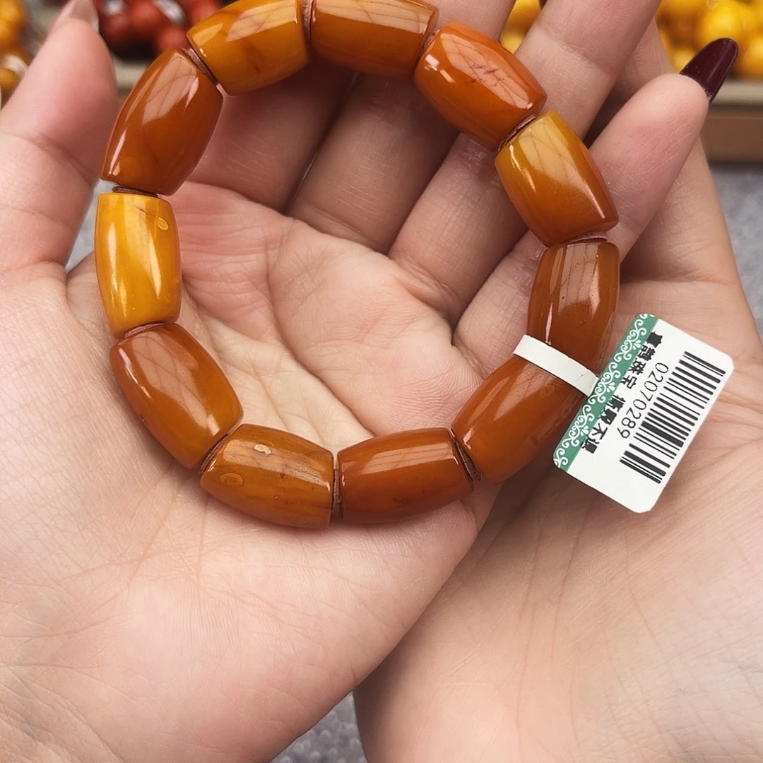 琥珀未镶嵌手链11 老蜡马蹄