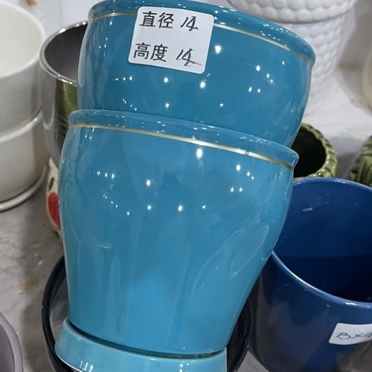 多肉绿植陶瓷花盆，有孔9.9包邮