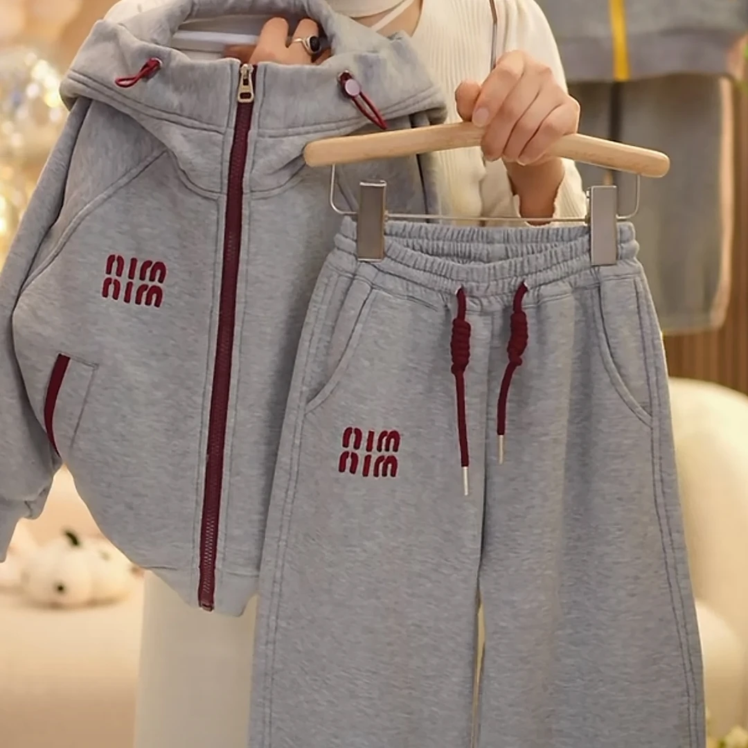 童装春秋季男童女童两件套2025新款宽松休闲运动套装男孩女孩洋气