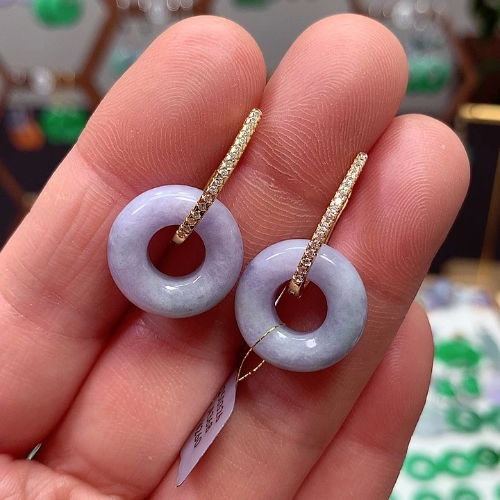 翡翠银S925镶嵌耳饰翡翠