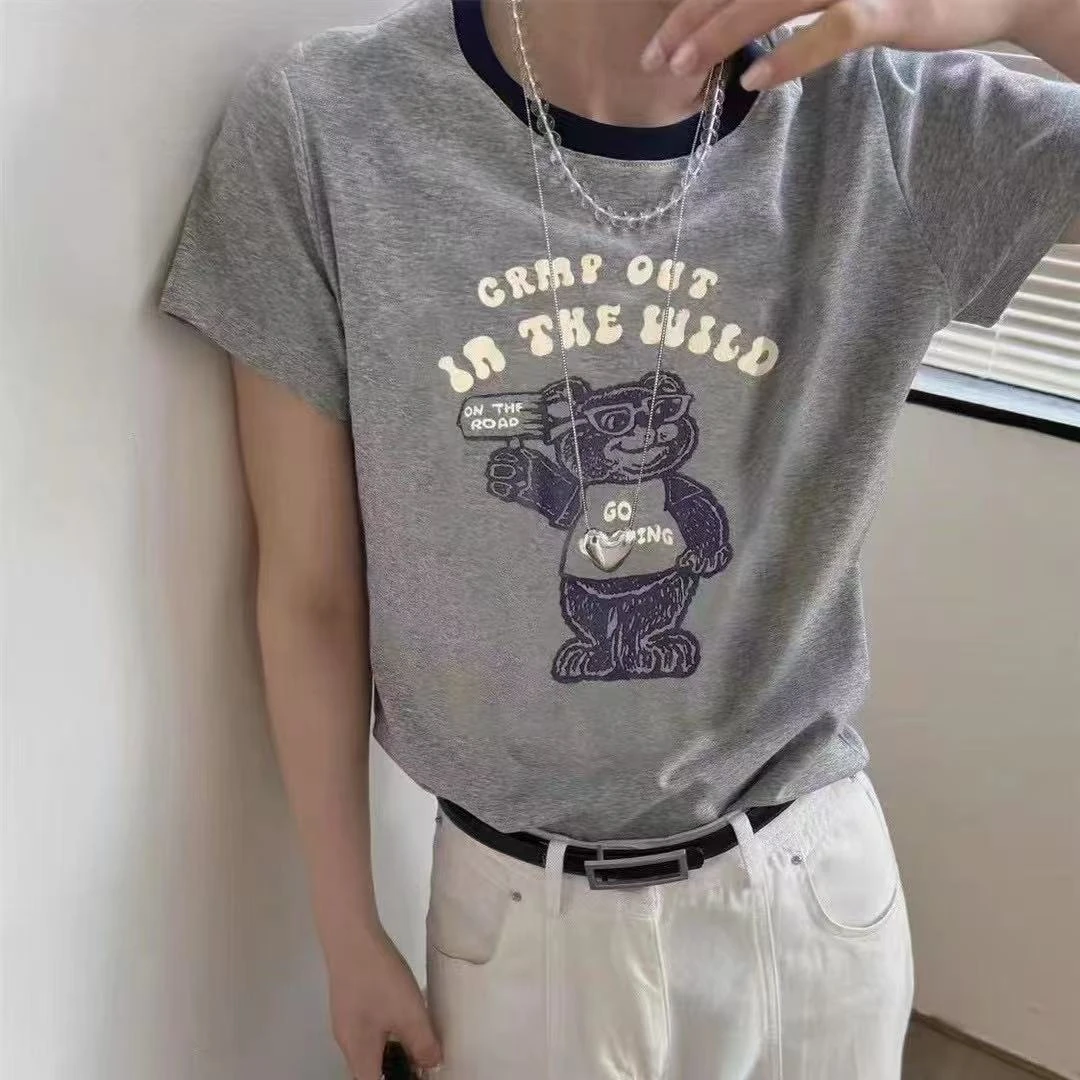 【二婷衣橱】25新款时尚百搭夏季新品爆款小熊短袖8300