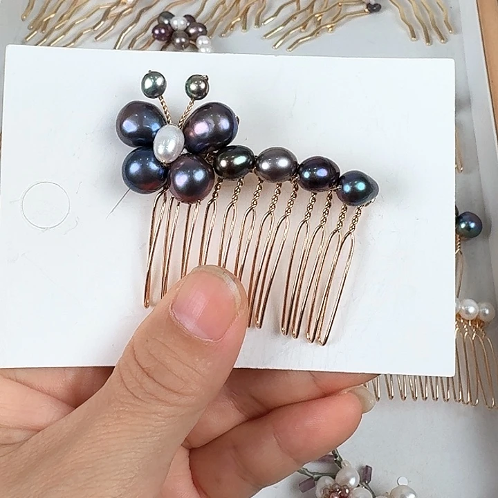 淡水珍珠发饰未镶嵌