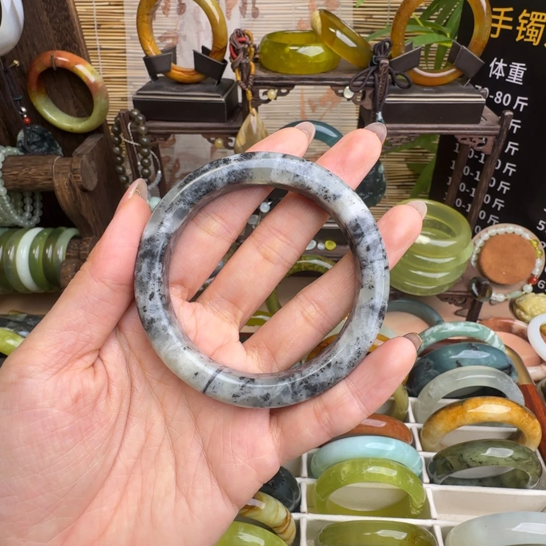 岫玉未镶嵌手镯天然玉石默认微瑕无科技