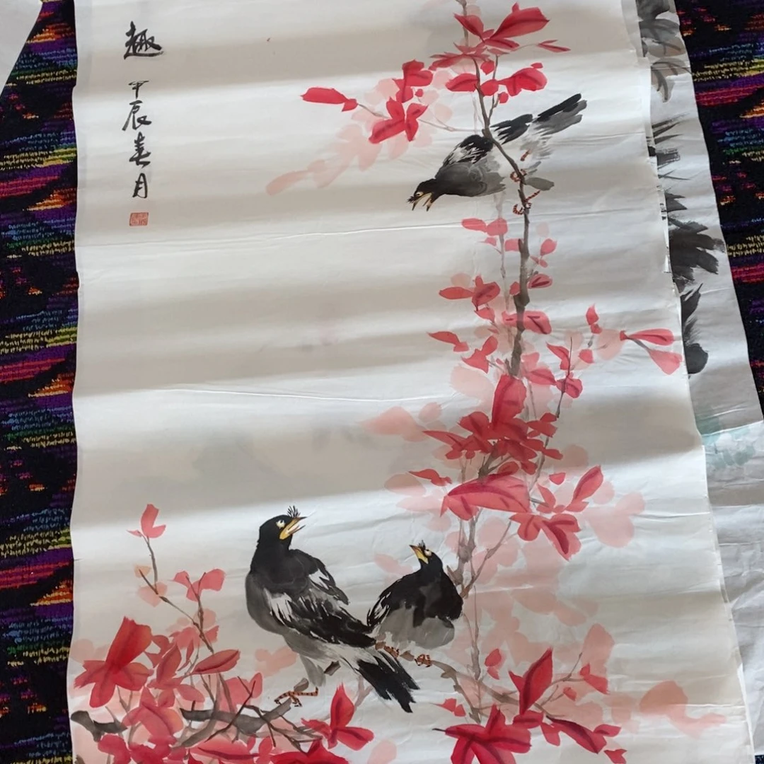 国画南*四尺八哥作品朱