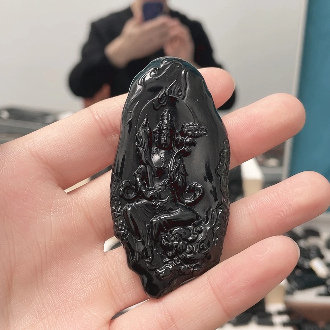 伟***9蛇纹石玉银S925镶嵌吊坠