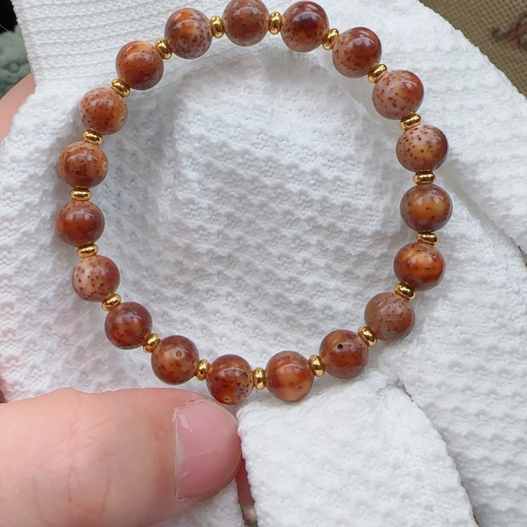 星月菩提手串陈籽火烧云9mm