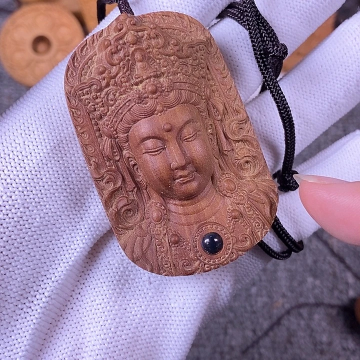 檀香木手串/手链老山檀香雕刻投影光姐姐