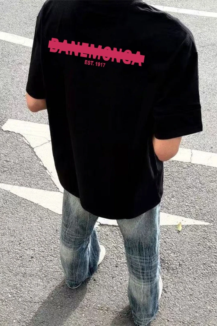 重磅纯棉260g重磅hiphop字母印花美式复古短袖t恤男女夏季宽松版