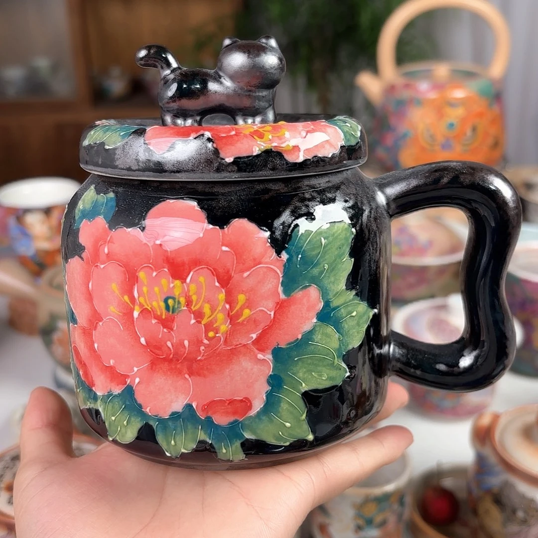 V***A景德镇手绘高温釉下彩陶瓷茶具