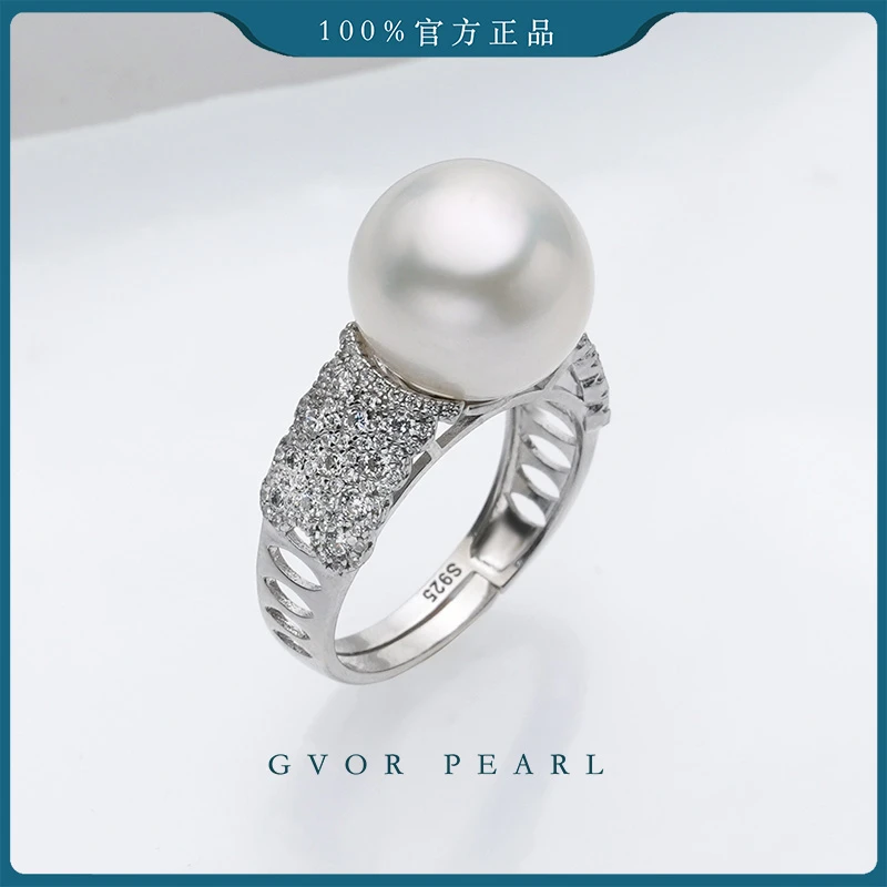 白珍珠戒指12-13MM C1293