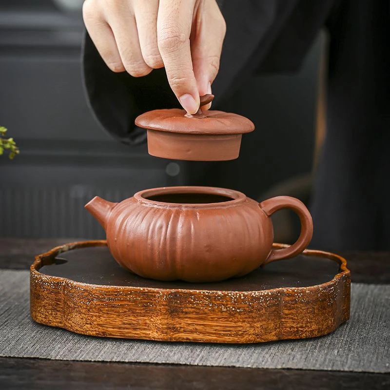 宜兴正品小南瓜壶原矿紫砂壶中式小容量半手工仿生泡茶壶家用茶壶