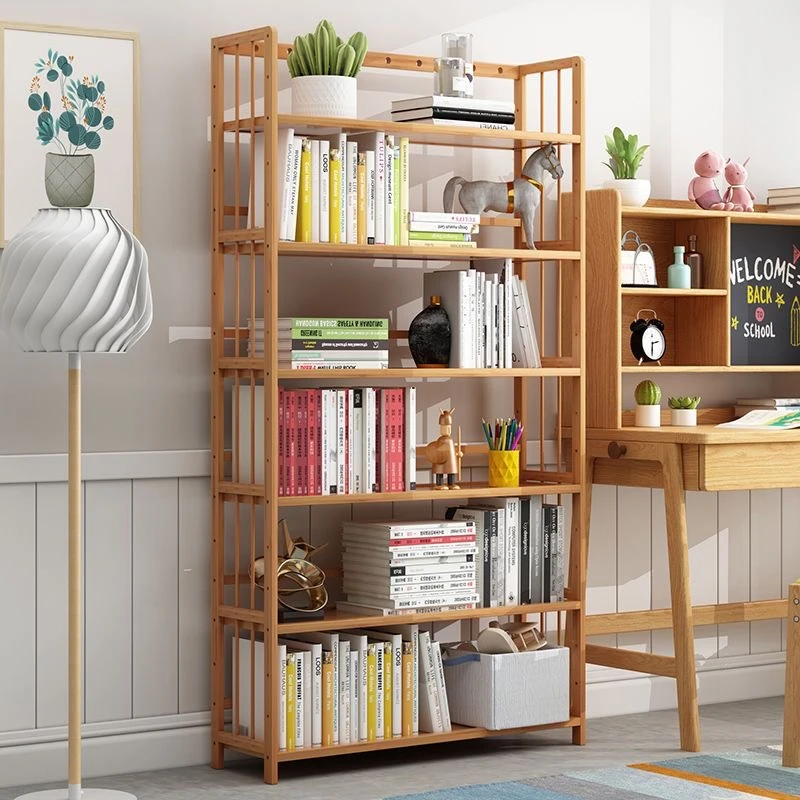 书架置物架简易落地书柜儿童学生客厅家用简约收纳架桌面整理