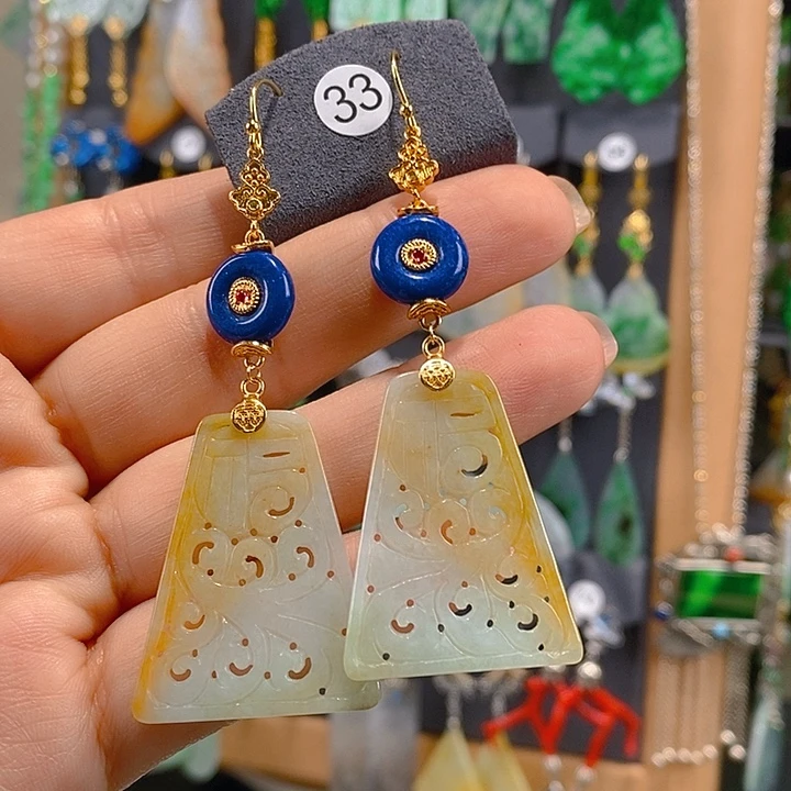 翡翠未镶嵌耳饰翡翠