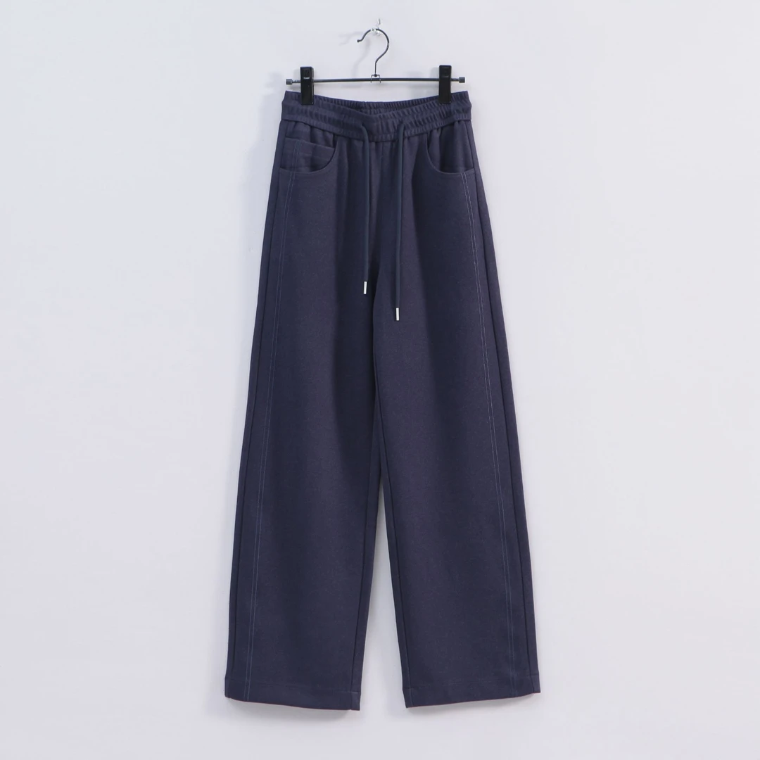 设计感松紧高腰阔腿裤女2025秋季新款显瘦垂感今年流行休闲直筒裤