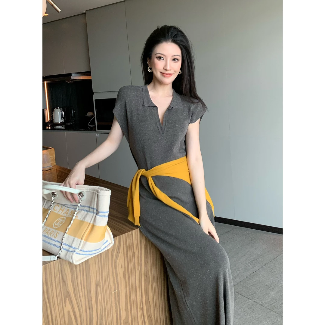 JIJINQI时尚气质修身显瘦法式收腰设计两件套连衣裙JD06LMPT1391