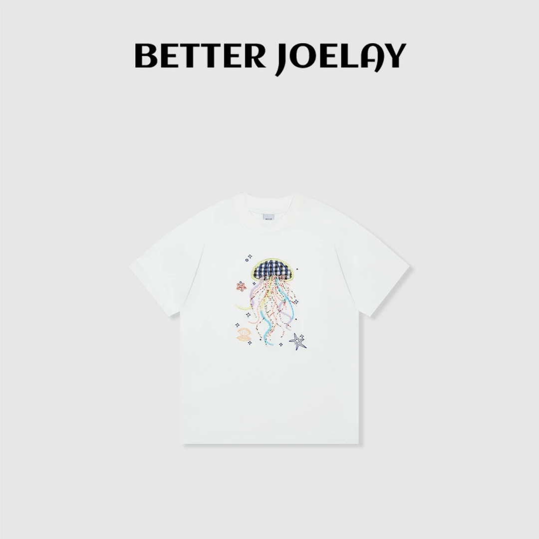 BETTER JOELAY-中版【彩色水母】时尚可爱百搭短袖T恤休闲风ZZ3949