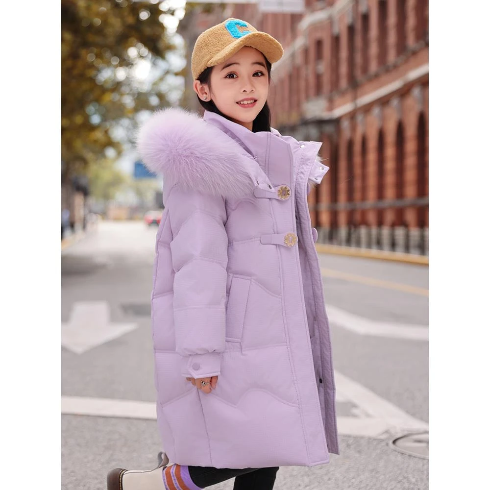 Bala巴拉童年2026新款儿童羽绒服女童中长款中大童洋气冬装加