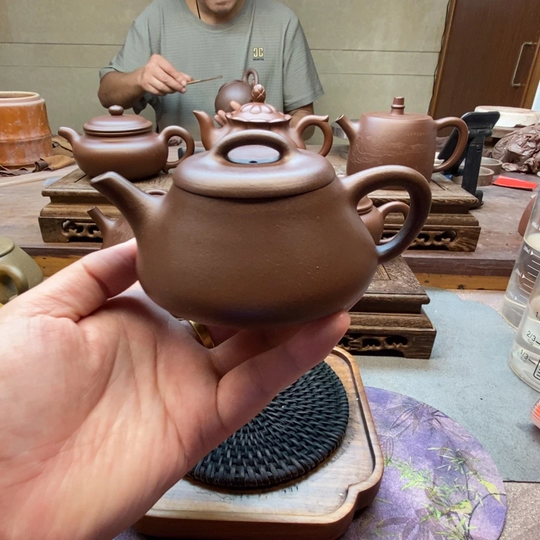 茶壶紫砂捺瓢壶（原矿底槽清210cc）