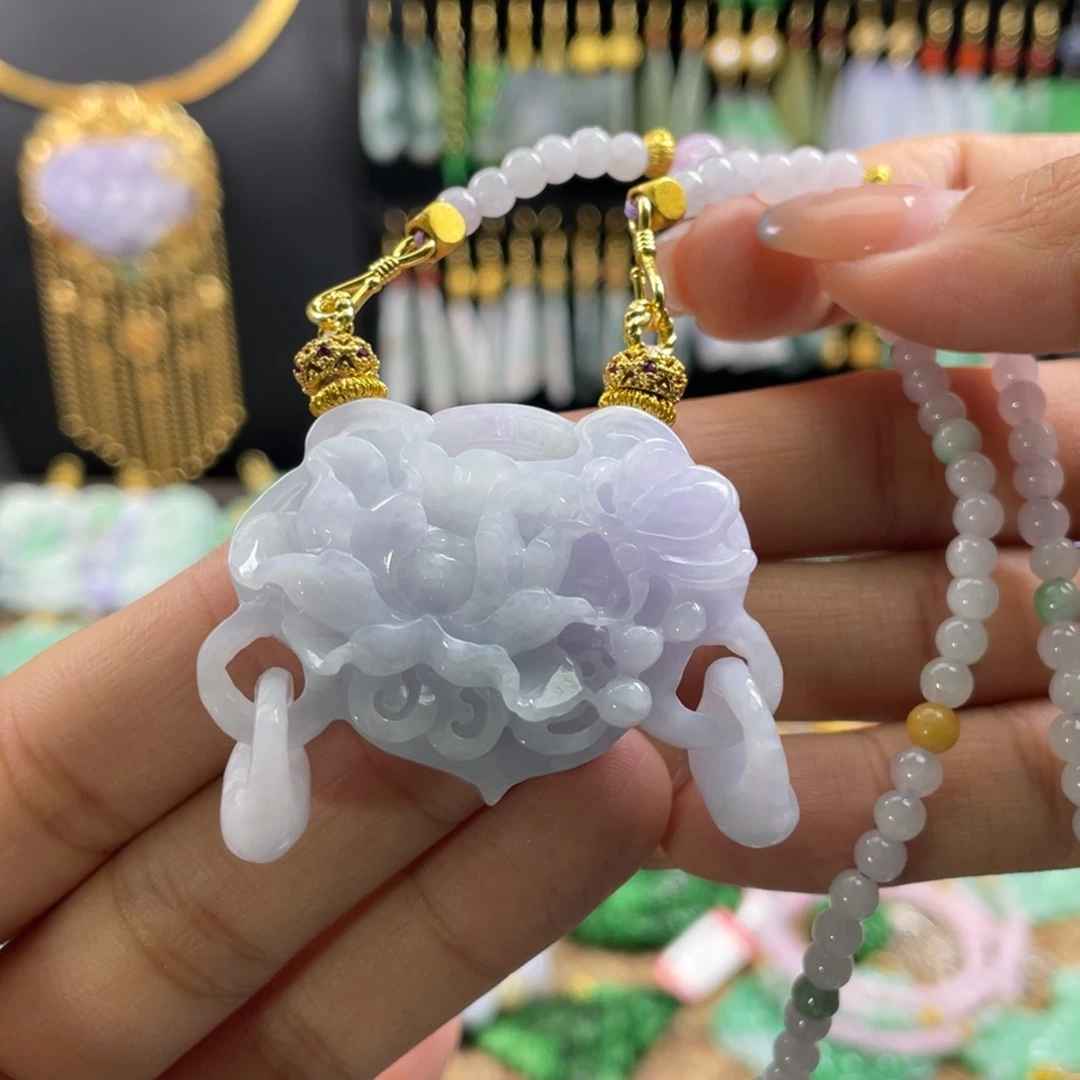 颈饰未镶嵌翡翠代编织