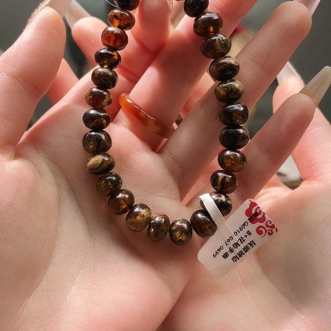 琥珀未镶嵌裸石抚顺琥珀8➕手串花珀