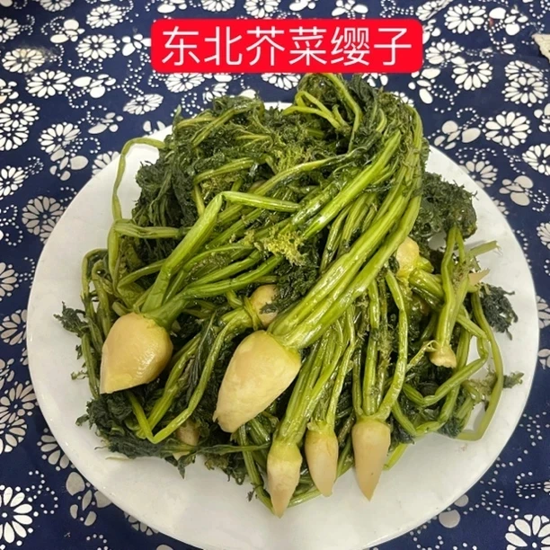 黑龙江：芥菜缨子/大粒盐腌制（口感偏咸.冲泡后烹饪食用）