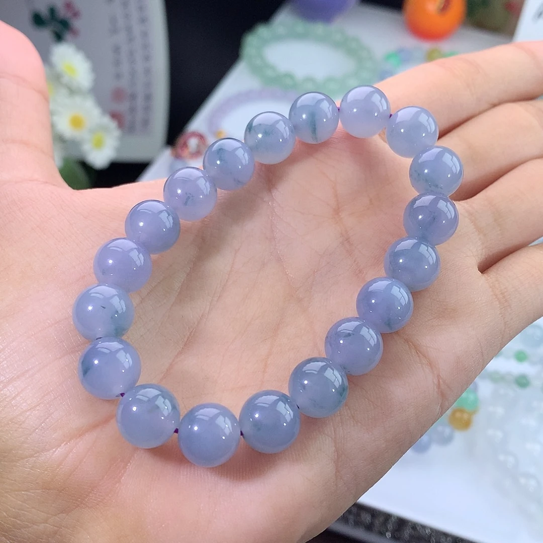未镶嵌手链翡翠紫罗兰飘花手串