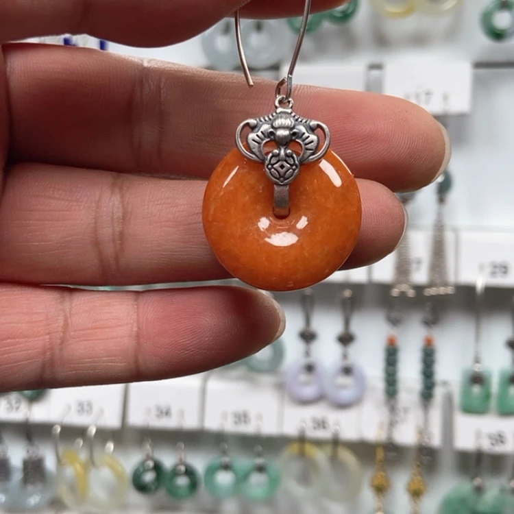 【闪购商品】翡翠耳饰银S925镶嵌@***爱优化耳饰
