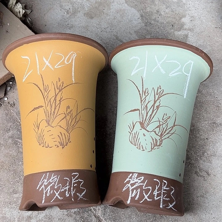 紫砂花盆宜兴紫砂花盆2只