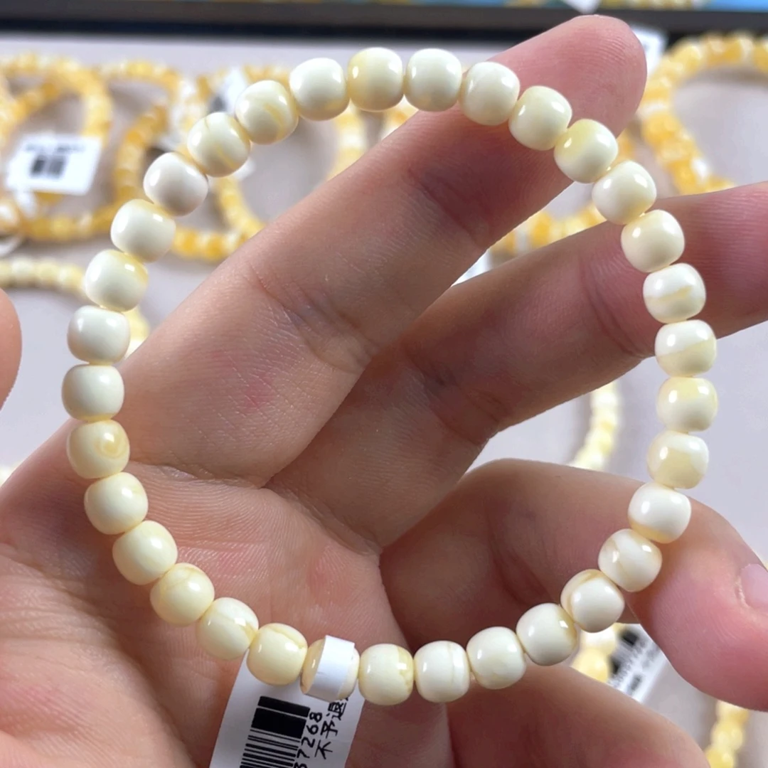 琥珀未镶嵌手链6mm精工高桩蜜蜡手串