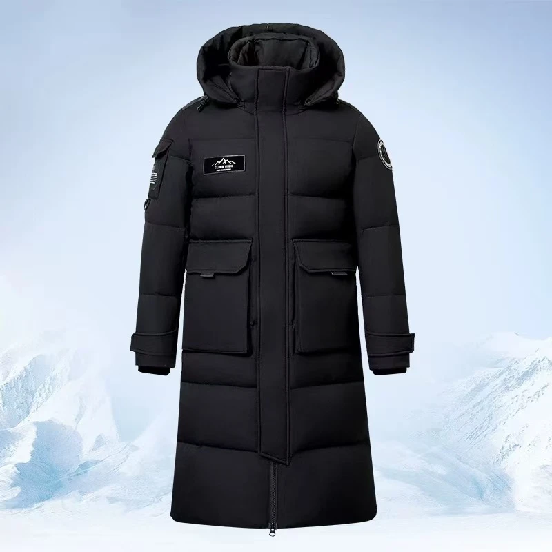 A8929冬季长款男女新款户外过膝情侣加厚保暖防寒服