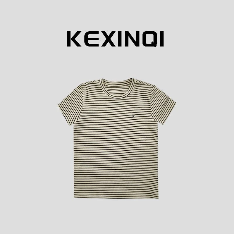 KEXIN  条纹短袖  2024新品上新休闲百搭T恤上衣-231TXZKX20008
